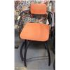 Image 1 : WROUGHT IRON CAPTAIN BAR STOOL WITH PADDED SEAT