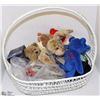 Image 1 : WICKER BASKET OF PLUSH BEARS AND OTHER