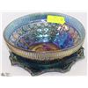Image 1 : LOT OF CARNIVAL GLASS (BLUE/GREEN) INCLUDING: