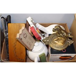 BOX OF ASSORTED KITCHEN ITEMS INCLUDING: