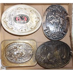 4 RODEO/ COWBOY THEME BELT BUCKLES
