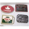Image 1 : 4 VINTAGE COLLECTIBLE BEER BUCKLES