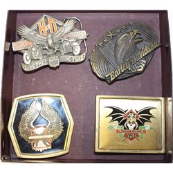 2 HARLEY DAVIDSON BUCKLES, 1 FREEDOM MACHINE