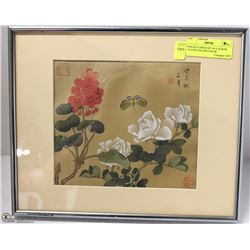 BIRD & FLOWER SET OF 2 ALBUM LEAVES INK AND COLOR