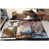 Image 1 : LOT OF 5 ASSORTED AFRICAN ANIMAL CANVAS PRINTS