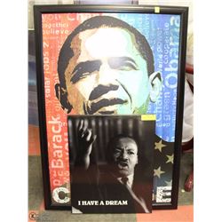 2 PICTURES INCL OBAMA POSTER AND "I HAVE A DREAM"