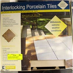 13 CASES OF INTERLOCKING PORCELAIN TILES - CORAL