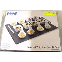 13PC TAPAS SET WITH SLATE TRAY