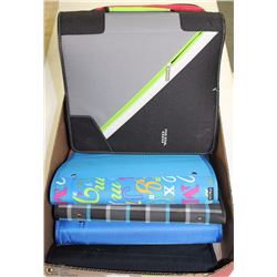 BOX WITH ASSORTED ZIPPERED BINDERS
