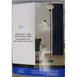 BLACK FLOOR LAMP WITH READING LIGHT