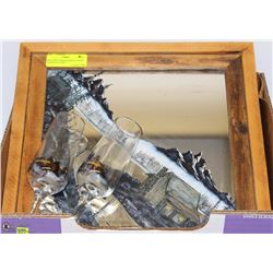 MATCHING FRAMED MIRROR WITH PAINTED OLYMPIC