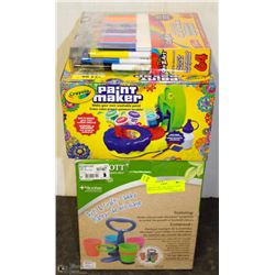 WESCOTT ART AND CRAFT CADDY, CRAYOLA PAINT MAKER &