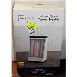 MAINSTAYS INFARED QUARTZ TOWER HEATER W/ TABLE FAN