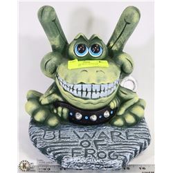 BEWARE OF FROG OUTDOOR ORNAMENT
