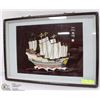 Image 1 : JAPANESE 3D SHELL SHIP ART IN FRAME