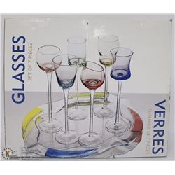 7PC GLASSES AND TRAY SET