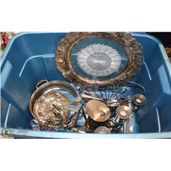 TOTE OF ESTATE SILVERWARE INCL CANDELABRA ,