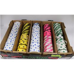 LARGE FLAT OF 60 MULTI-COLOR ROLLS OF FLAGGING