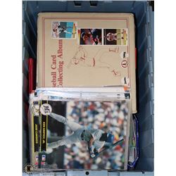 LARGE BIN OF SPORT CARDS AND MEMOROBILIA