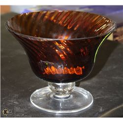LARGE VINTAGE AMBER BOWL