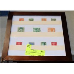 FRAMED VINTAGE CANADIAN STAMPS