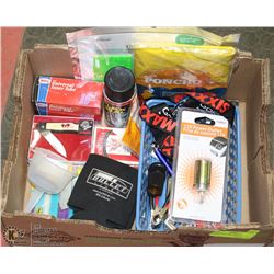 BOX WITH HAWKES POCKET KNIVES, FLEX SEAL KEY