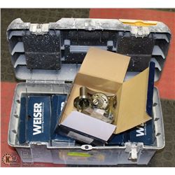 TOOLBOX WITH LOT OF 5 WEISER LOCK SETS