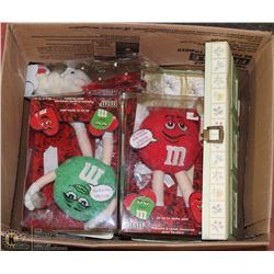 COLLECTOR M&M FIGURES AND ESTATE ITEMS BOX