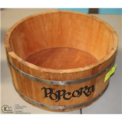 WOODEN POPCORN BOWL