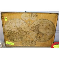 WORLD MAP TIN SIGN