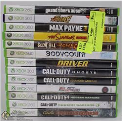 LOT OF 13 XBOX 360 GAMES ON CHOICE