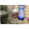 Image 1 : CUT CRYSTAL RUBY GLASS VASE AND ART GLASS VASE AND CRSYTAL