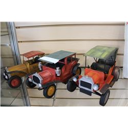 THREE TIN REPLICA CARS
