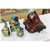 Image 1 : THREE JESTER FIGURES AND EASTERN FIGURE