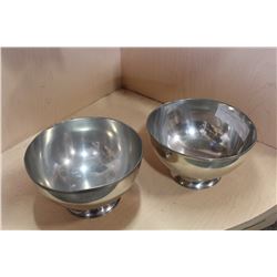 TWO PEWTER BOWLS