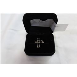 STERLING SILVER BLACK ENAMEL CROSS RING