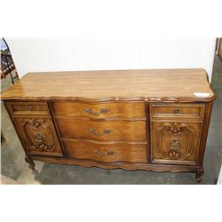 OAK FINISH SERPENTINE DRESSER