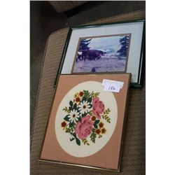 NEEDLEWORK AND PHOTO AND FRAMES