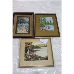 THREE FRAMED WATER COLORS