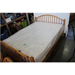 PINE DOUBLE SIZE BEDFRAME WITH SEALY MATTRESS