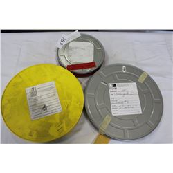 LOT OF THREE VINTAGE MOVIE REELS ASSORTED SIZES