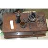 Image 2 : ANTIQUE OAK TELEPHONE