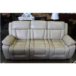 BRAND NEW 3-PIECE LEATHER SOFA LOVESEAT AND CHAIR FULLY RECLINING WITH THEATRE STYLE FOLD DOWN CONSO