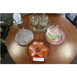 DECANTER DEPRESSION GLASS CARNIVAL GLASS ETC