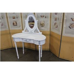 WHITE VANITY WITH MIRROR