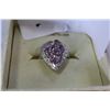 Image 2 : STERLING AND AMETHYST LADIES DINNER RING WITH APPRAISAL $1200