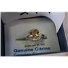 Image 2 : STERLING GENUINE CITRINE AND DIAMND RING WITH APPRAISAL $1300