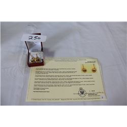 STERLING YELLOW GOLD PLATED GEMSTONE EARRINGS WITH APPRAISAL $450