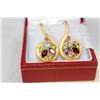 Image 2 : STERLING YELLOW GOLD PLATED GEMSTONE EARRINGS WITH APPRAISAL $450