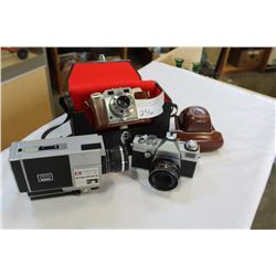 AQFA AND PRAKTICA CAMERAS AND SUPER 8 VIDEO RECORDER